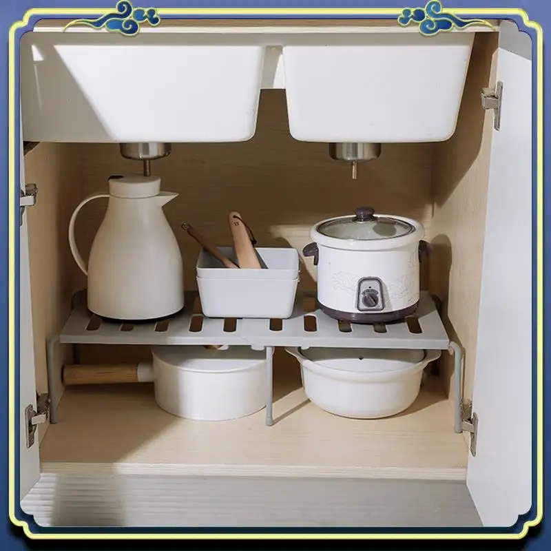 

Latest Telescopic & Stackable Shelf Frame Space-Saving Shelf In Kitchen Household Living Room Dormitory Storage Rack