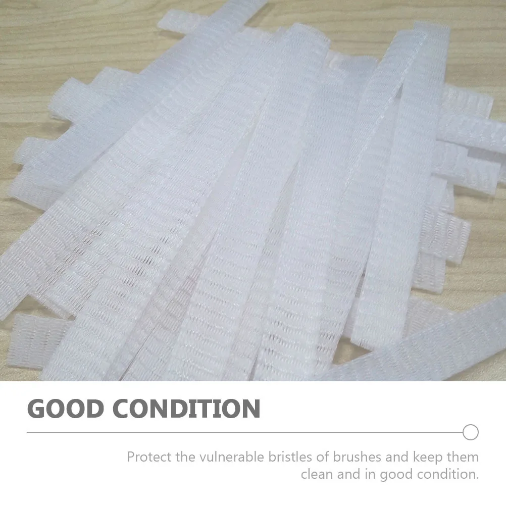 100pcs Makeup Brush Mesh Cover Premium Pe Expandable Protective Covers For Makeup Brushes Keep Shape Durable Tool Accessory