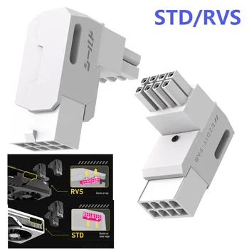Adaptador de corriente PCIe GPU de 8 pines en ángulo de 90 grados para tarjeta gráfica de escritorio con sistema de refrigeración de aluminio eficiente 1