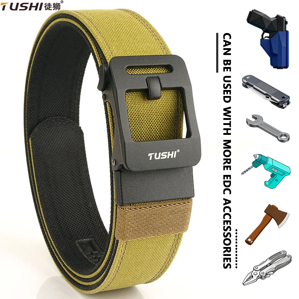

TUSHI New Hard Military Belt for Men multi-size 1100D Hard Nylon Tactical Outdoor Belt Metal Buckle IPSC gun Belt Casual Girdle