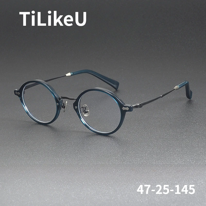 

New Arrivals Retro Titanium Acetate Glasses Frame Men and Women Ultra-light Fashion Korean Vintage Eyeglasses Spectacle Oculos