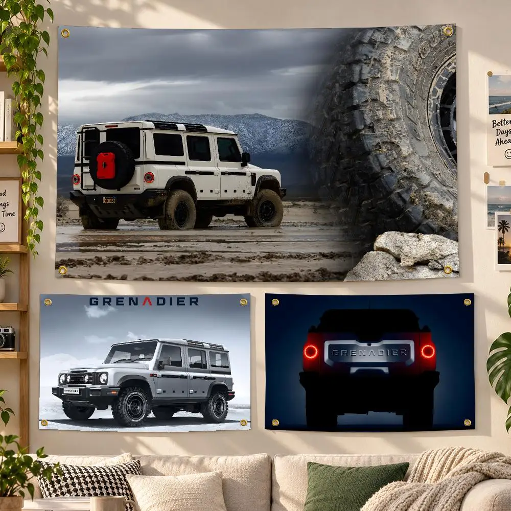 Offroad INEOS Grenadier Overland 4x4 Flags Personalized Banner Flag Room Dorm Camping Picnic Garage Bar Outdoor Wall Decor