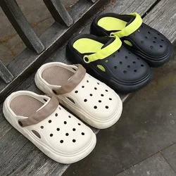 Beach Outdoor Couple Slippers Men's Jacket Non-slip Hard-wearing Sandals Crocodile Shoes Summer Men's Platform Sole