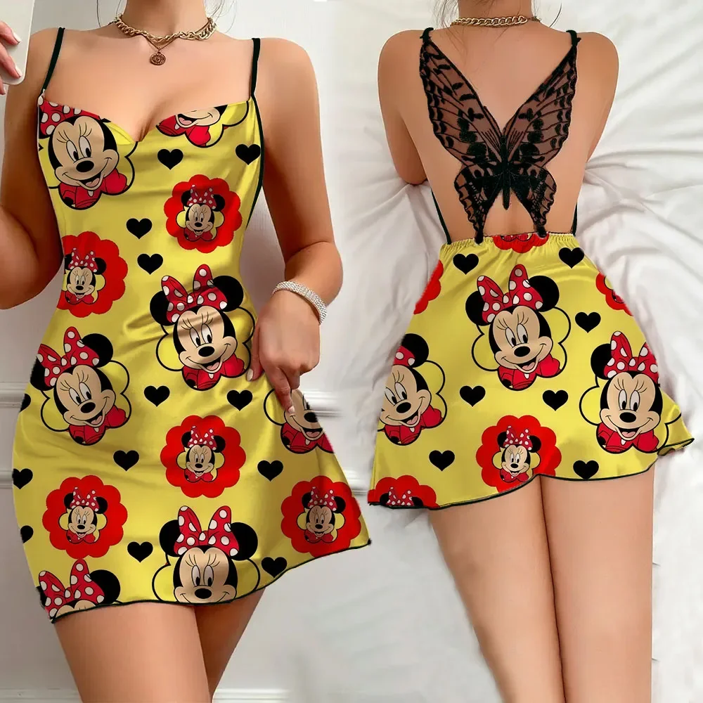 

Sexy Sleeping Dress for Women 2024 Summer Sleevesless Comfortable Female Nightwear Cartoon Pattern Women's Pajama Free Delivery