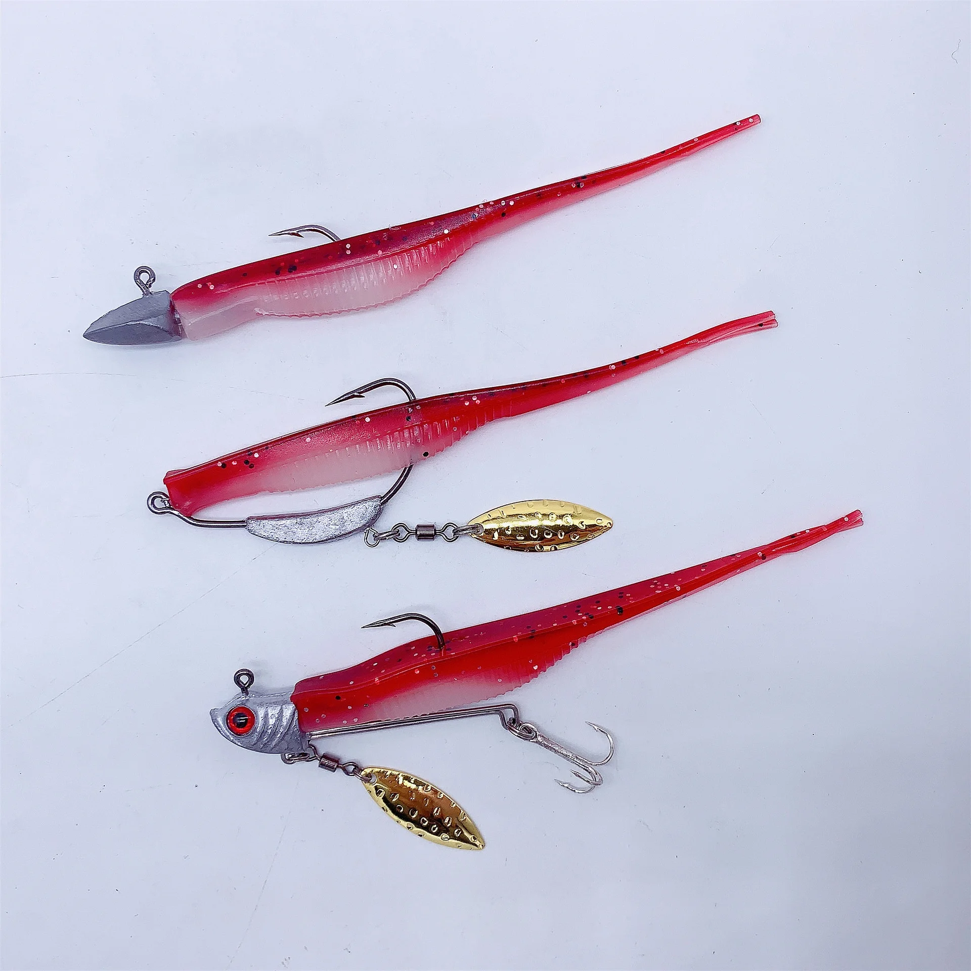 Fishing Lure Chest Open Fish Soft Bait Fork Tail 12cm 7g Artificial Lures Belly Hide Hook Lot 5 Pieces SALE