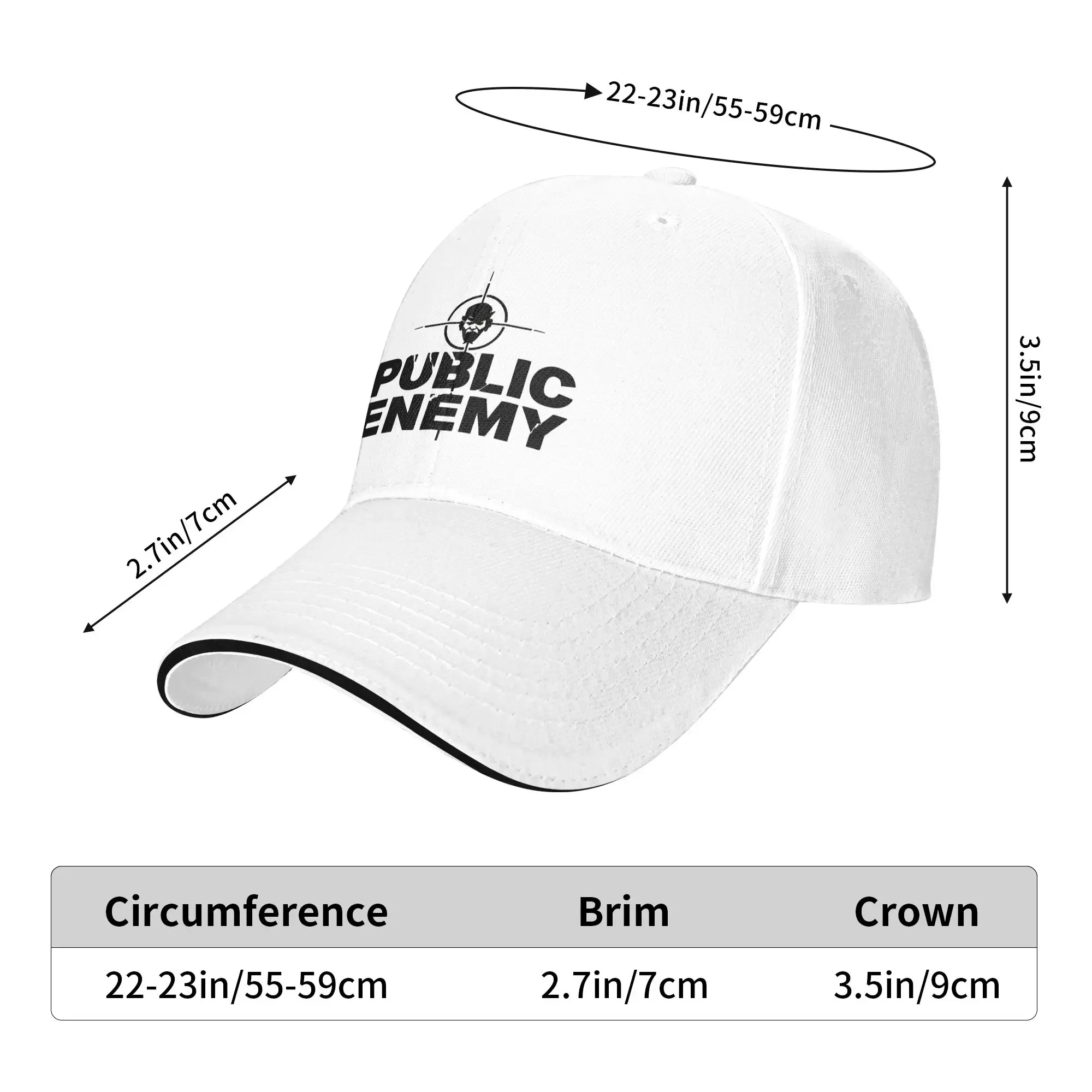 New US Rap Team Public Enemy  Baseball Cap  Summer Casual Hip Hop Hats For Unisex-Teens Outdoor Sports Sun Baseball Caps