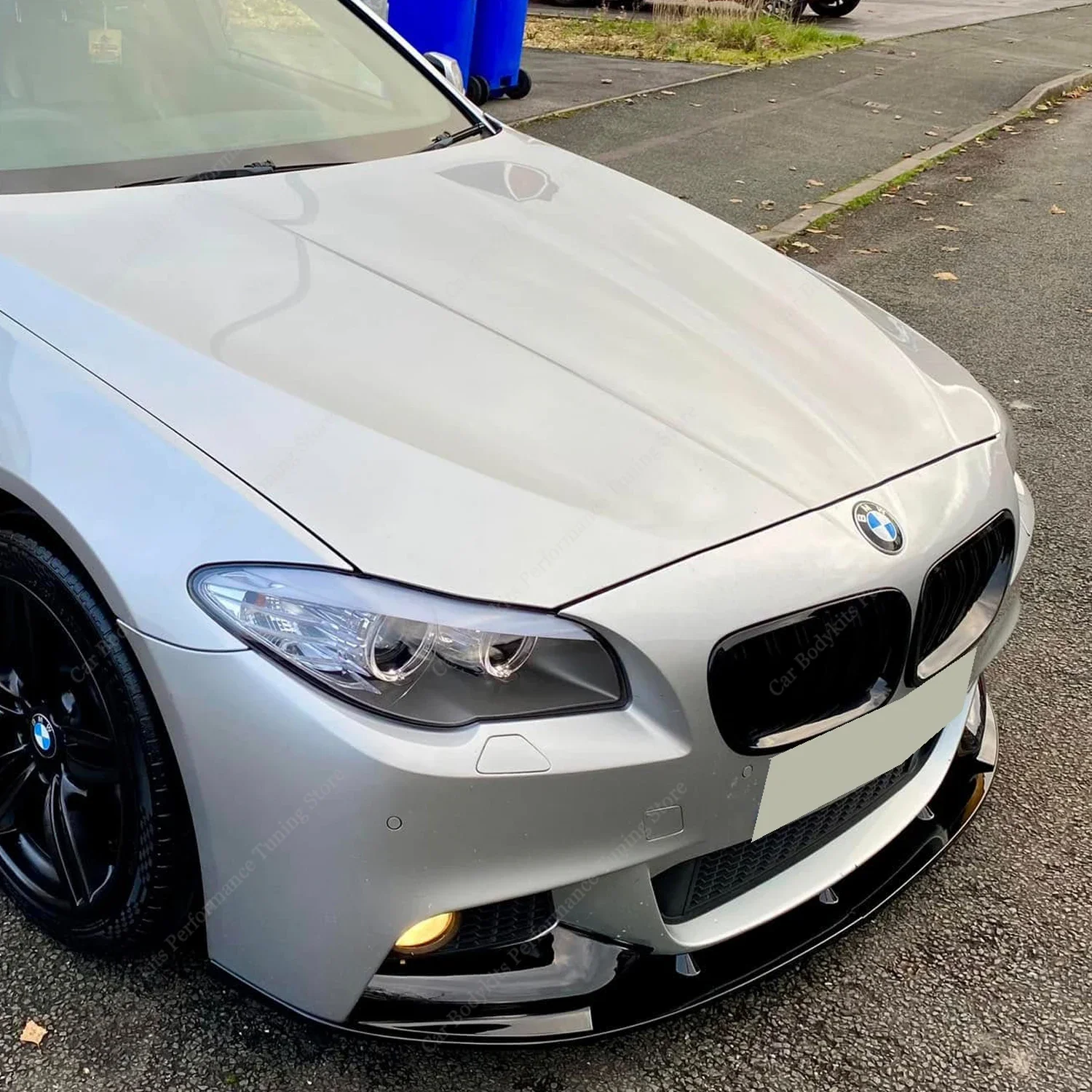 Gloss Black MP Style Front Bumper Lip Spoiler Splitter FogLamp Trim For BMW 5 Series F10 F11 M Sport 2010-2016 Bodykits Tuning