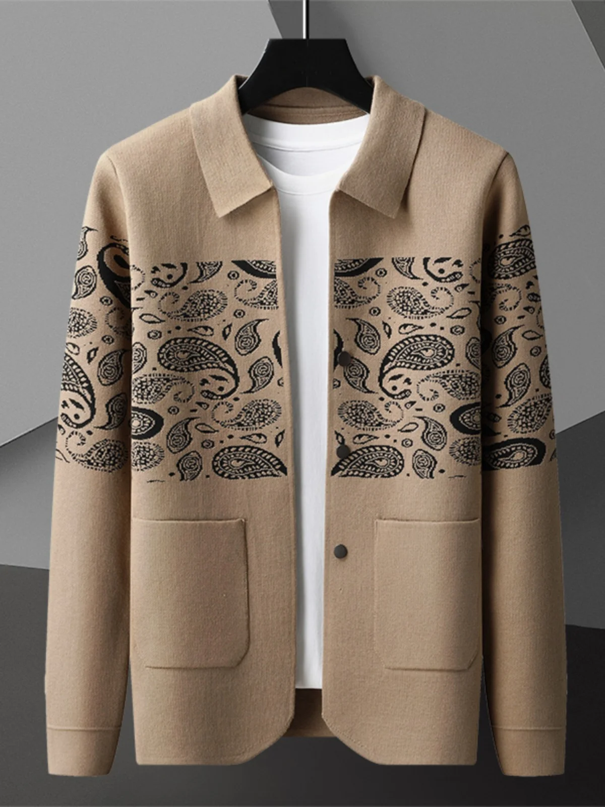 

Spring Autumn Knitted Open Cardigan Men's Patchwork Knitwear Casual Thin Line Jaet Trendy Color Blo Lightweight Coat