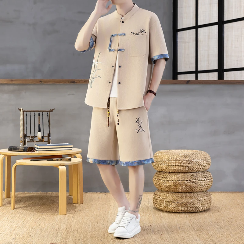 nuovo-set-camicia-con-bottoni-in-stile-cinese-completo-casual-a-maniche-corte-con-pantaloncini-da-uomo-set-due-pezzi-estivo-abbigliamento-etnico-alla-moda