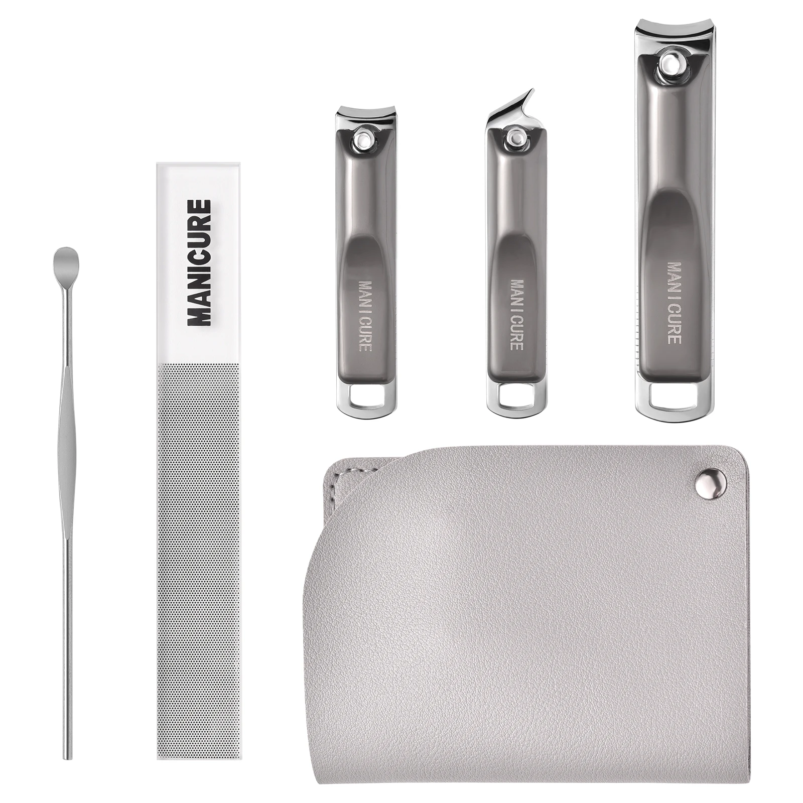 

5Pcs Nail Clipper Set Grey Stainless Steel Nail Clippers Professional Complete Set Of Household Manicure Pedicure Tools