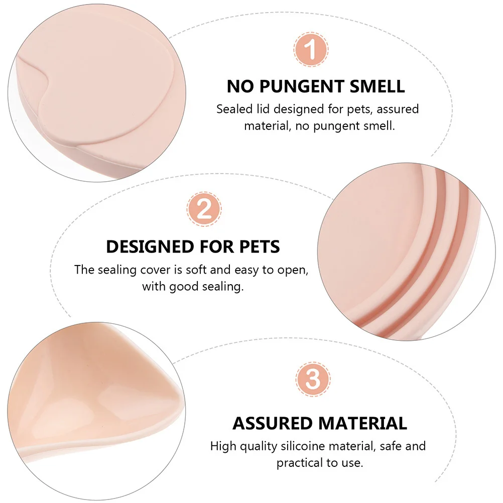 

2Pcs Durable Silicone Pet Can Lids 3 Rings Design Easy to Use Reusable Sealing Covers for Food Preservation Can Covers
