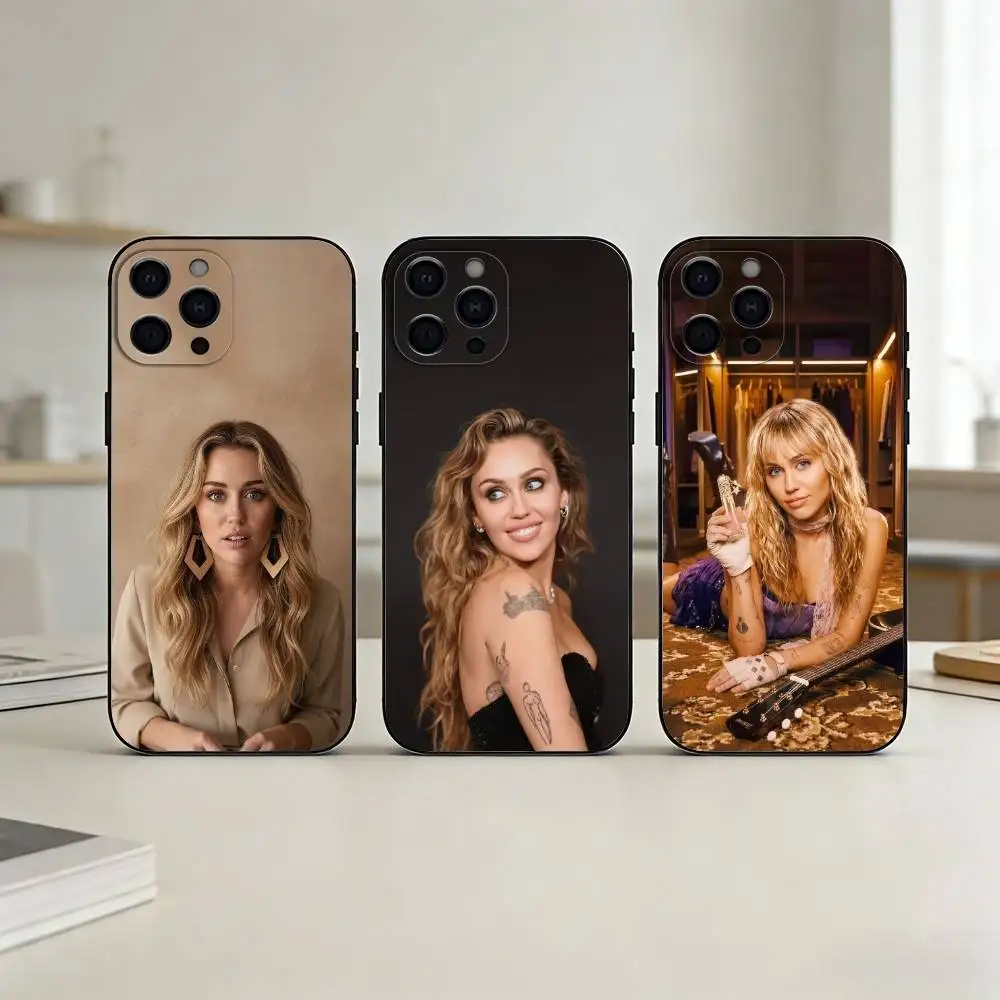 

M-Miley Singer Cyrus Phone Case Silicone black Soft For IPhone 17,16,15,14,13,12,11,SE,Plus Pro Max