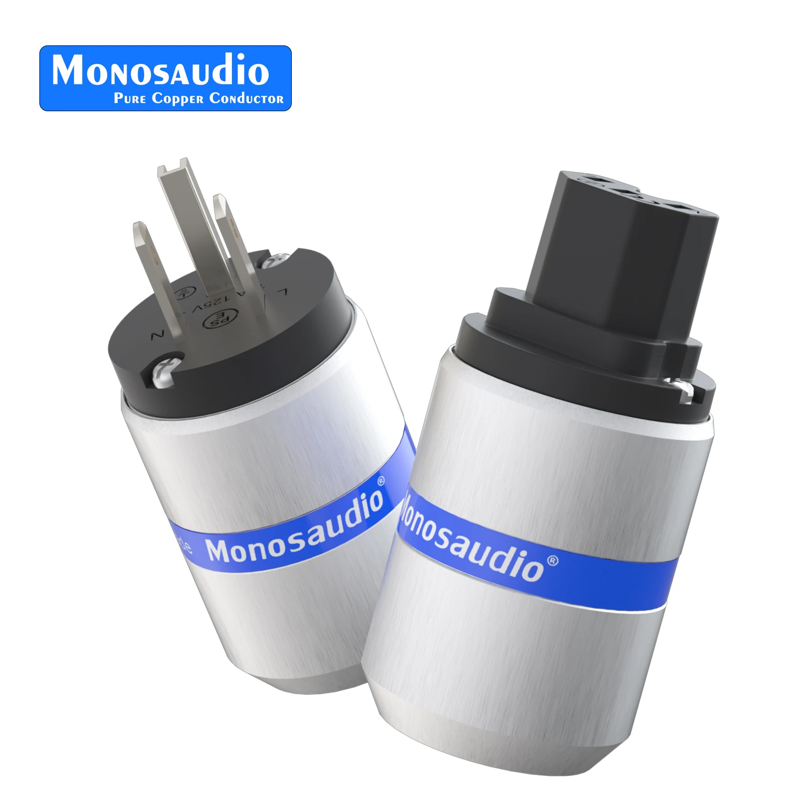 

Monosaudio 99.998% Pure Copper Rhodium Plated Hifi US Version Power Plug IEC IEC320 Connector Audio Supply Jack M106R/F106R
