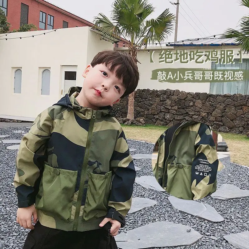 

Autumn Jacket for Girls Coats Hooded Baby Girls Boys Clothes Outerwear Young Kids Windbreaker Camouflage Girls Jackets Coats