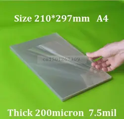 Spessore 200 micron A4 Fogli di acetato con copertura in plastica trasparente trasparente trasparente 10/20/50 - Scegli