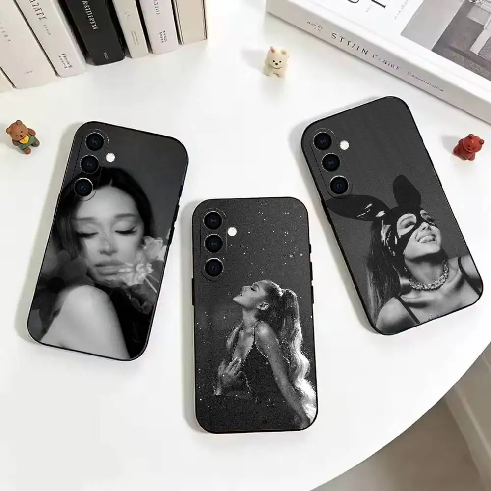 Famous singer Ariana -G-Grande  Soft Silicone phone Case for Samsung Galaxy A73//A72/A70/A53/A52/A51 - Black