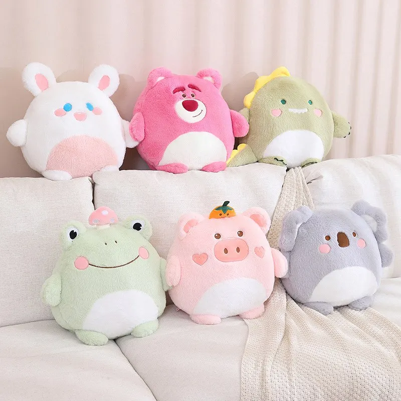 Cute Plush Animals Pillow With Blanket Soft Lovely Koala Bear Dinosaur Frog Piggy Doll Sofa Chair Cushion Girls Birthday Gifts