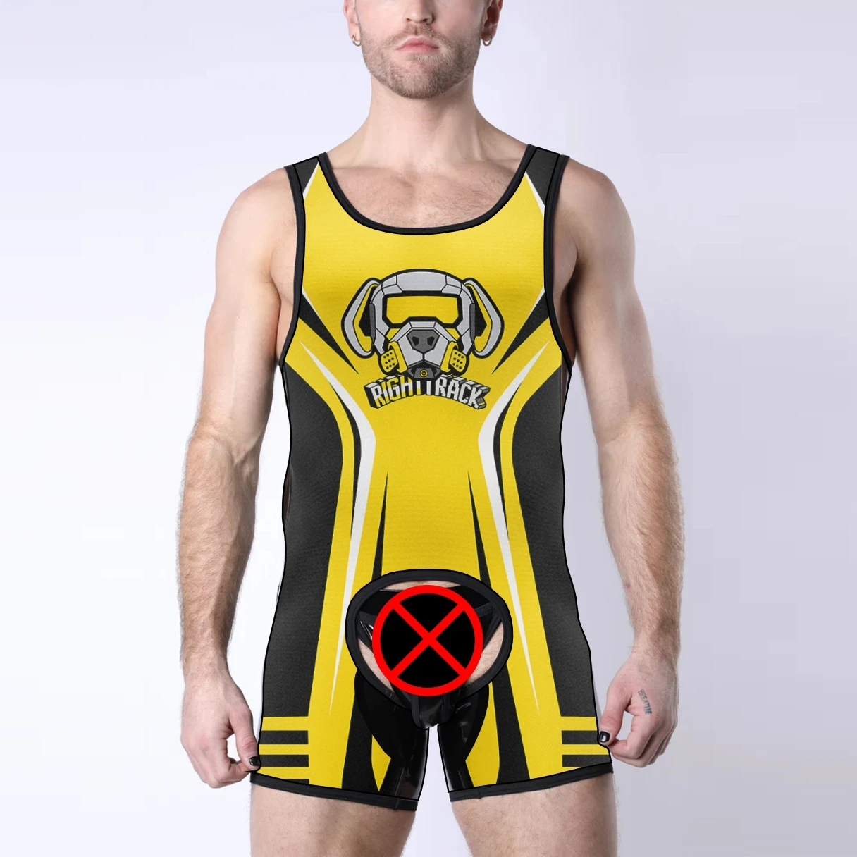 New Arrivals Hollow Chap Men‘s Play Singlet BodySuit Sleepwear Hole Skinsuit One-Piece Sleeveless RT SexyMan Fun Clothing