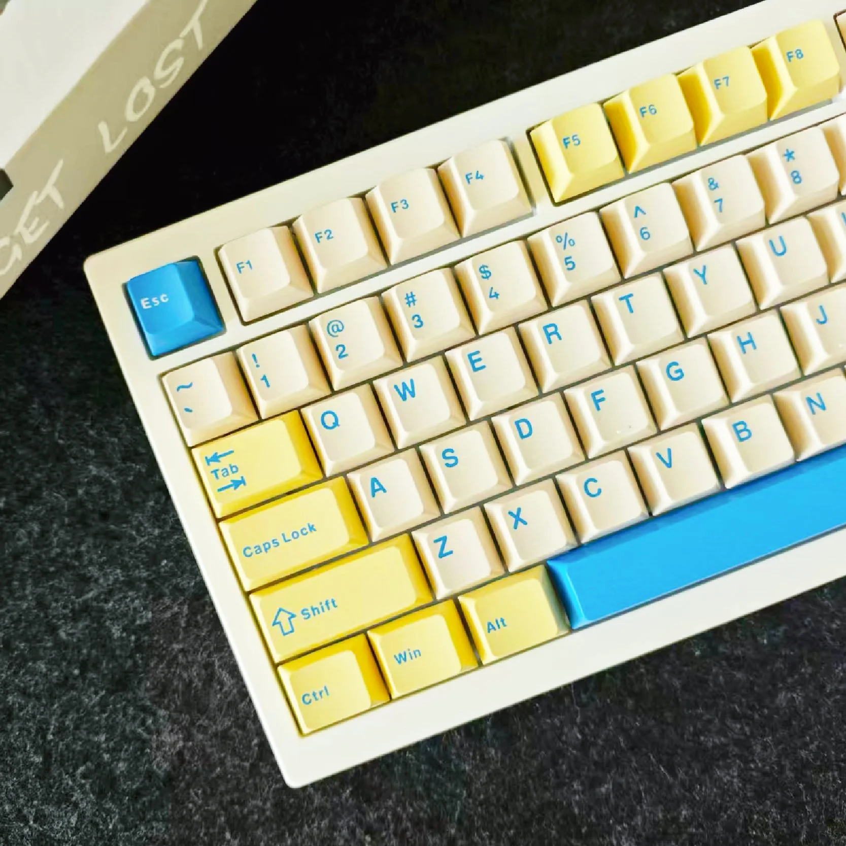 128 Tasten Gelb Blau Double Shot PBT Tastenkappen Cherry Profile Tastatur Tastenkappen für Gateron MX Switches mechanische Tastatur