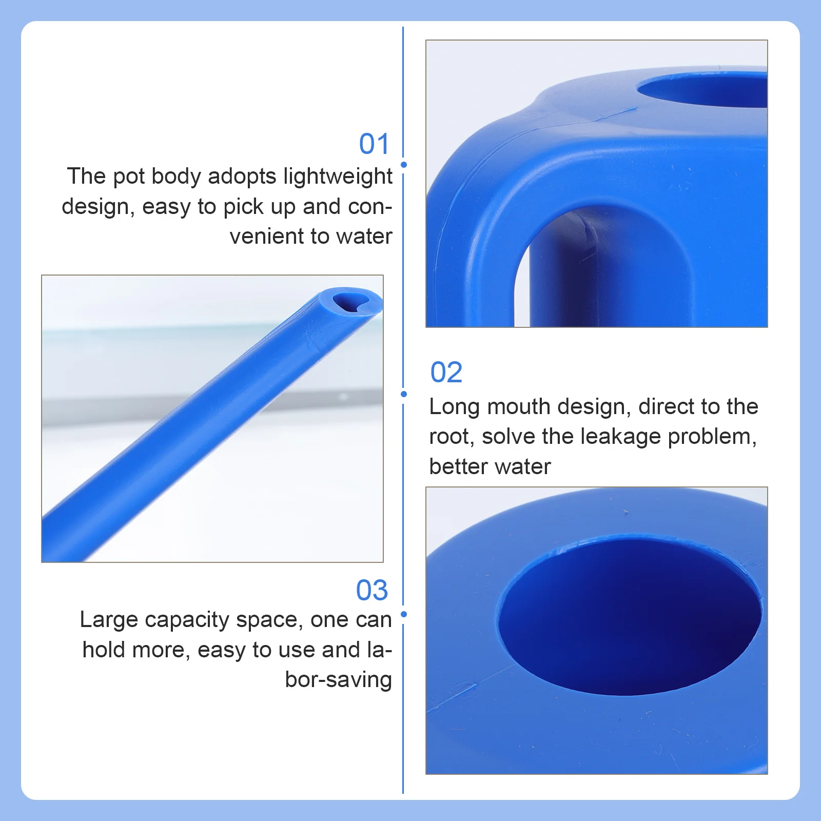 

Long Spout Watering Can Plastic Durable Watering Pot Ergonomic Handle for Indoor Outdoor Garden Plants Succulent Flowers