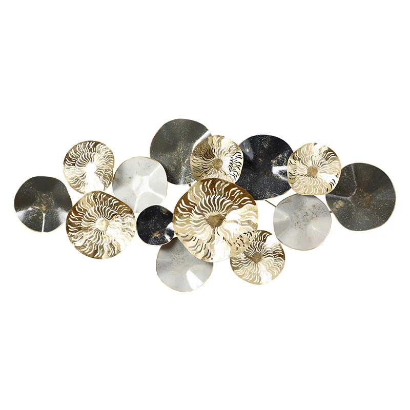 Nordic three-dimensional living room sofa background pendant light luxury gold wrought iron wall decoration wall decoration
