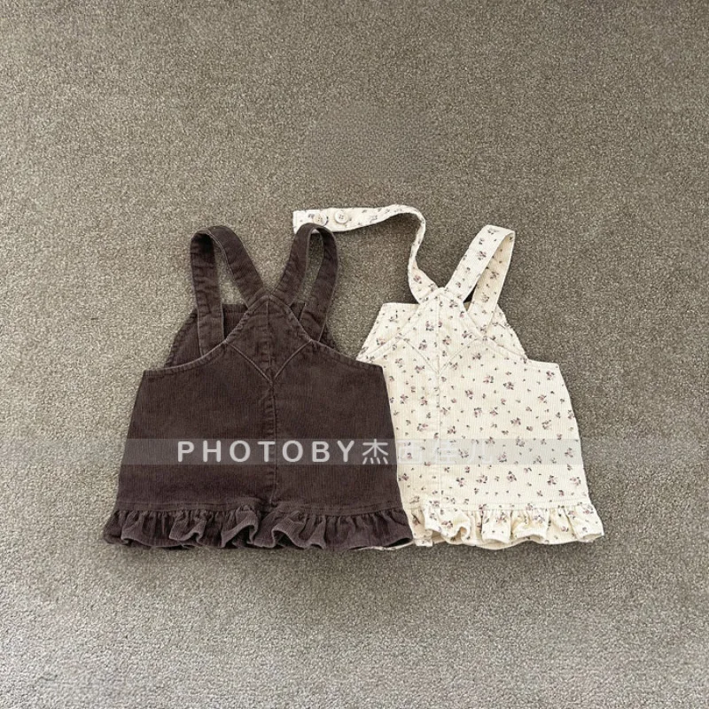 2025 خريف جديد بنات فستان بحزام الأزهار الأطفال أكمام فستان كاجوال طفلة سروال قصير سترة فستان أطفال فستان الأميرة