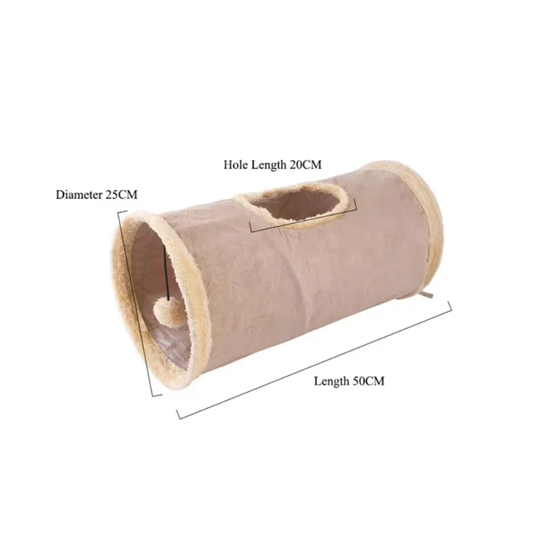 Pet Cat Plush Channel Foldable Suede Cat Tunnel Educational Pet Funny Toy Warm Winter Interactive Toys for Cat Supplies