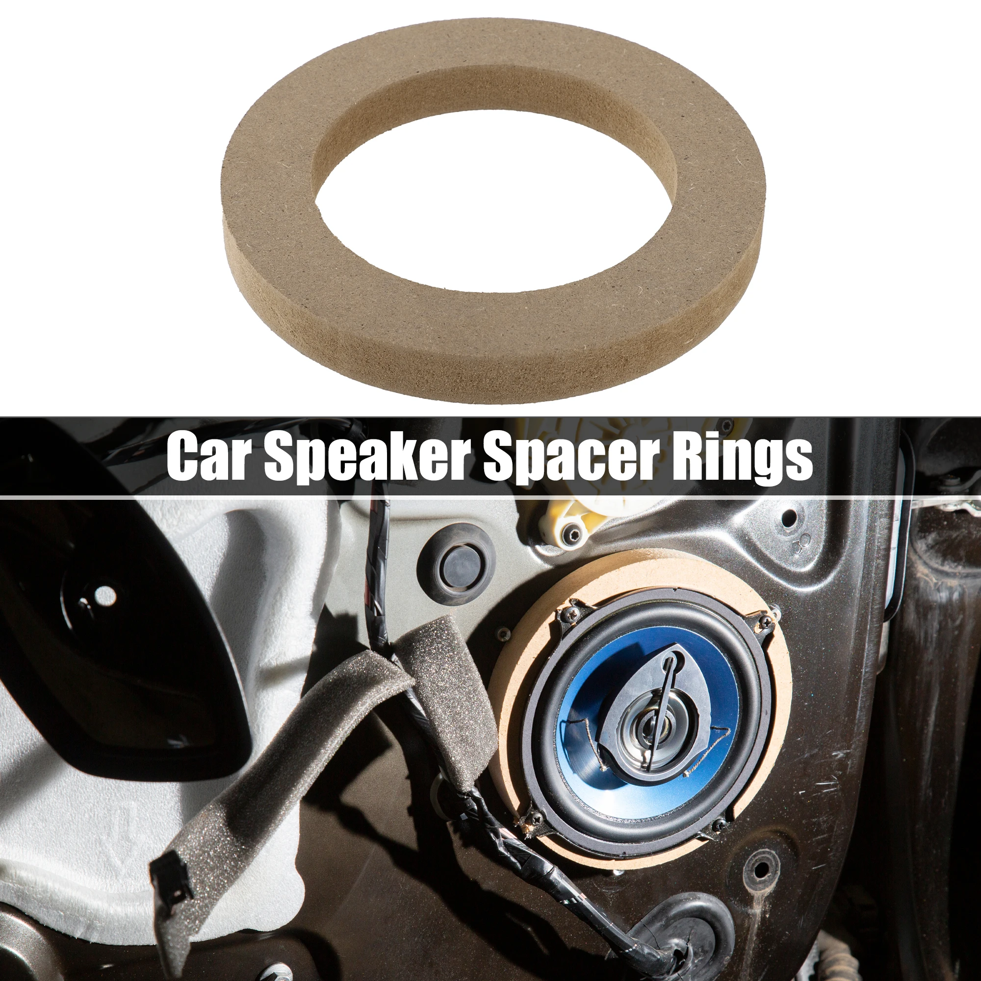 X Autohaux 8 Pcs Universal 4 Inch 5 Inch 6.5 Inch Speaker Subwoofer Mounting Spacer Rings Solid Wood Beige