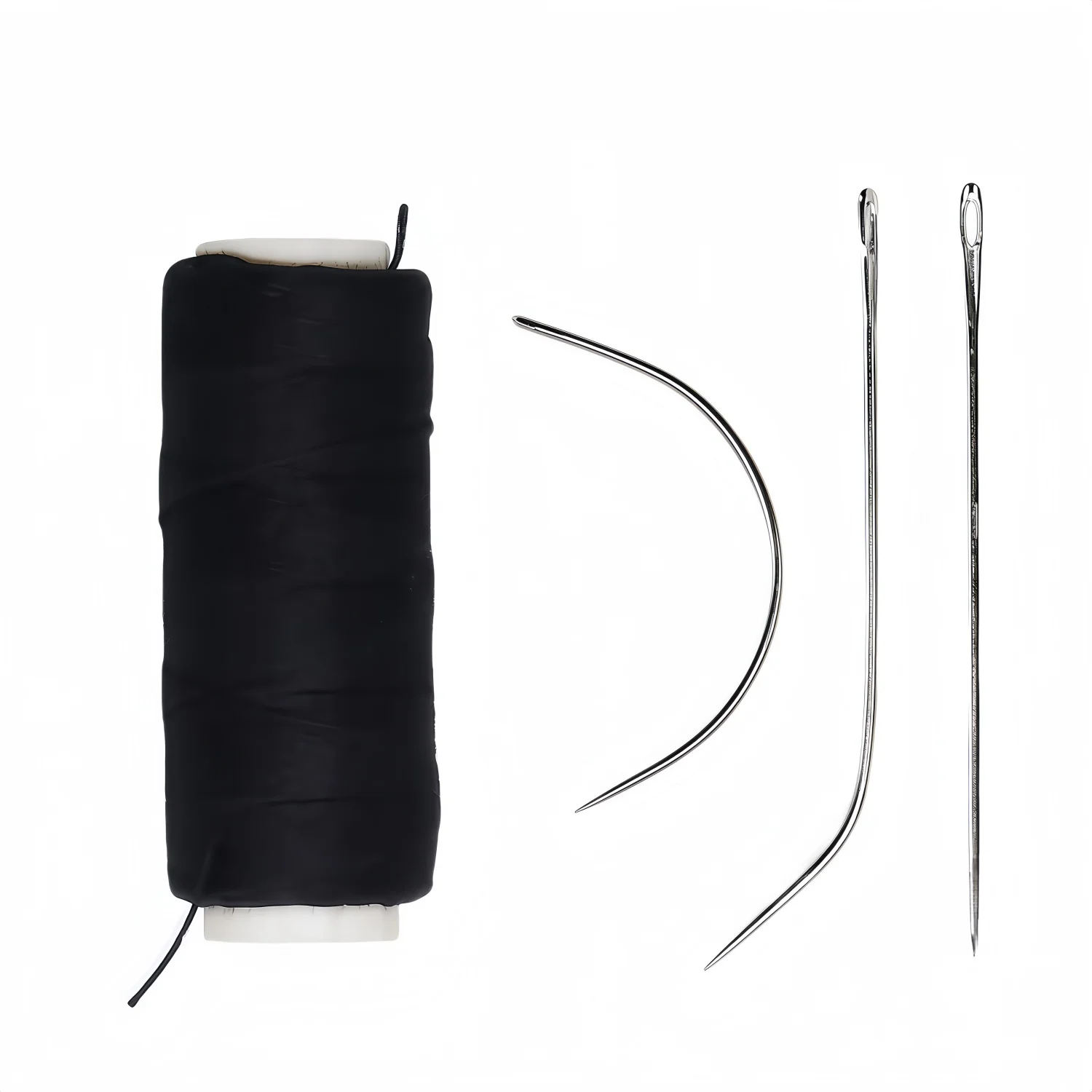 

4Pcs/set Hair Weaving Threads C I J Sewing Needles Set Black Thread and Wig Needles for Making Wigs Hair Accessories Tools