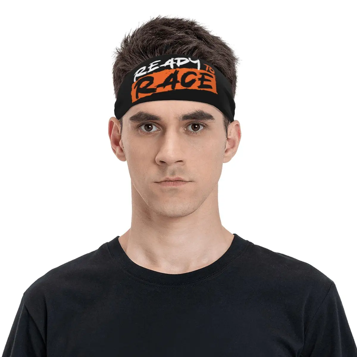 Custom Ready To Race Training Sweatband Women Men Non Slip Absorbent Motorcycle Rider Racing Sport Headband Running