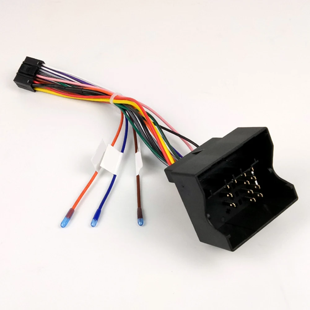 Black 16 Pin Power Adapter Cable for Android Radio Installation in For Ford Focus MK2 Car Audio Upgrade ABS 12V