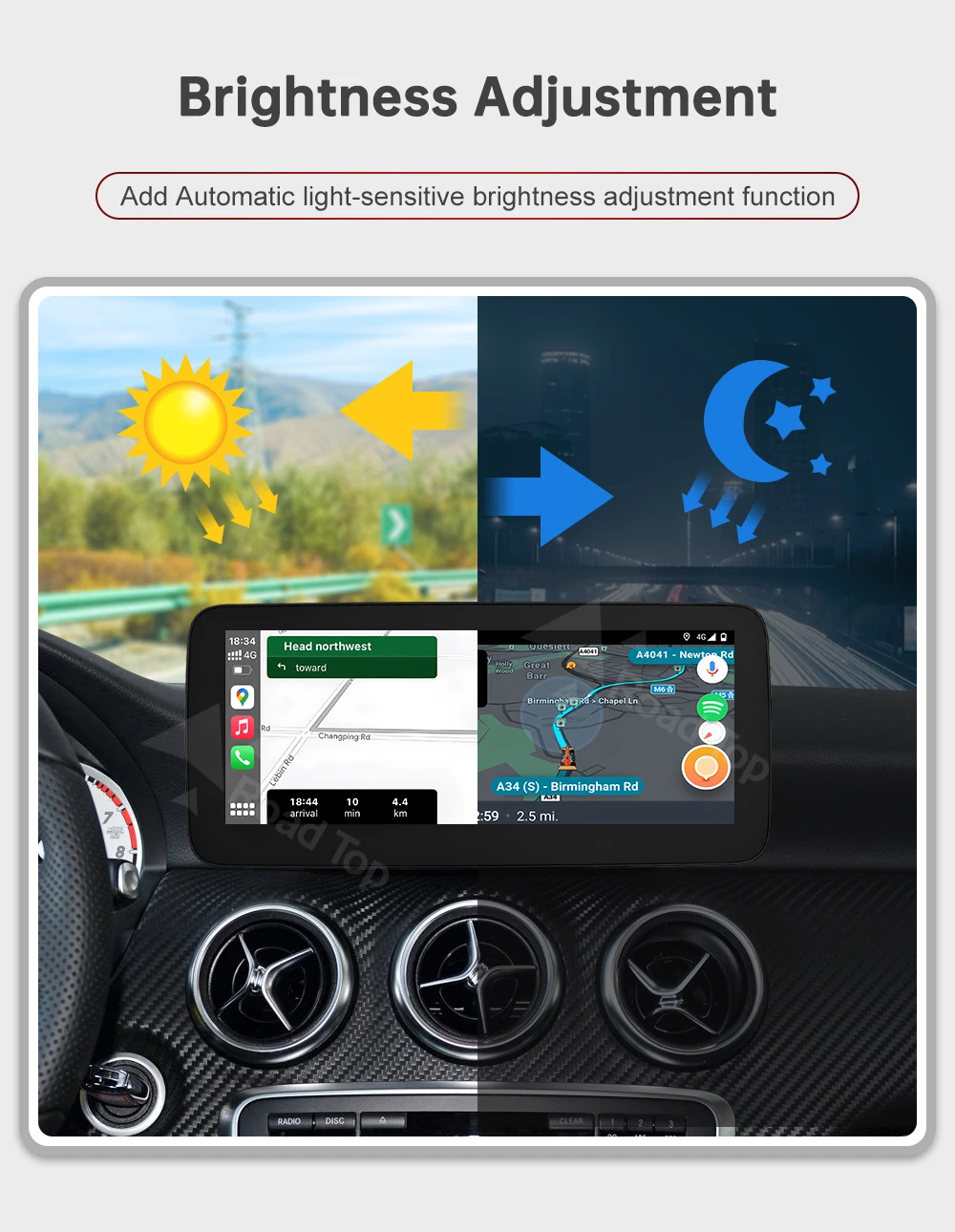 DE 12.3 Ultradünner Linux-Bildschirm für Mercedes-Benz A W176 B W246 CLA GLA Klasse 2013-2015 NTG4.5 Auto-Touchscreen, Unterstützt Kabelloses CarPlay, Android Auto, Mirrorlink, Behält OEM-Funktionen bei – Detail 6