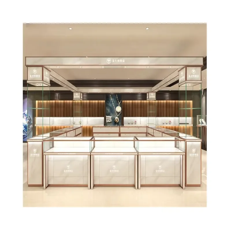 Design Pedestal Glass Showcase Cabinet Watch Kiosk LED Lighting Waterproof Finish Aluminum Gold/Silver/Rose Gold