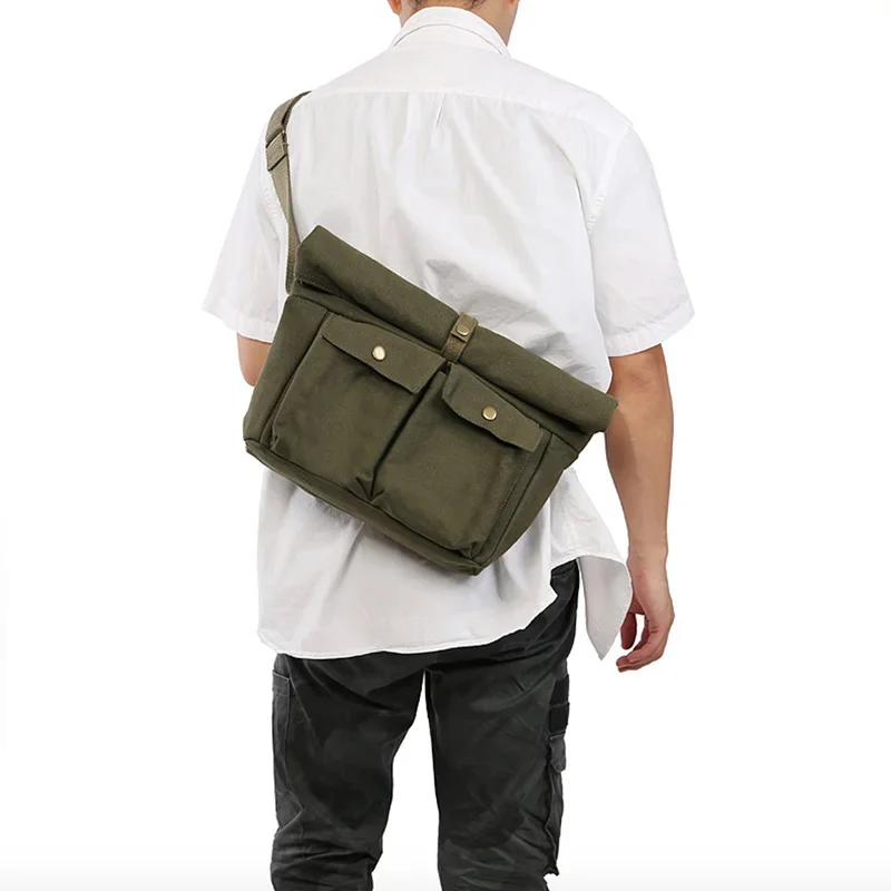 New Style Brand MEN'S Single-shoulder canvas leather women laptop bags for men Men Leisure Bag