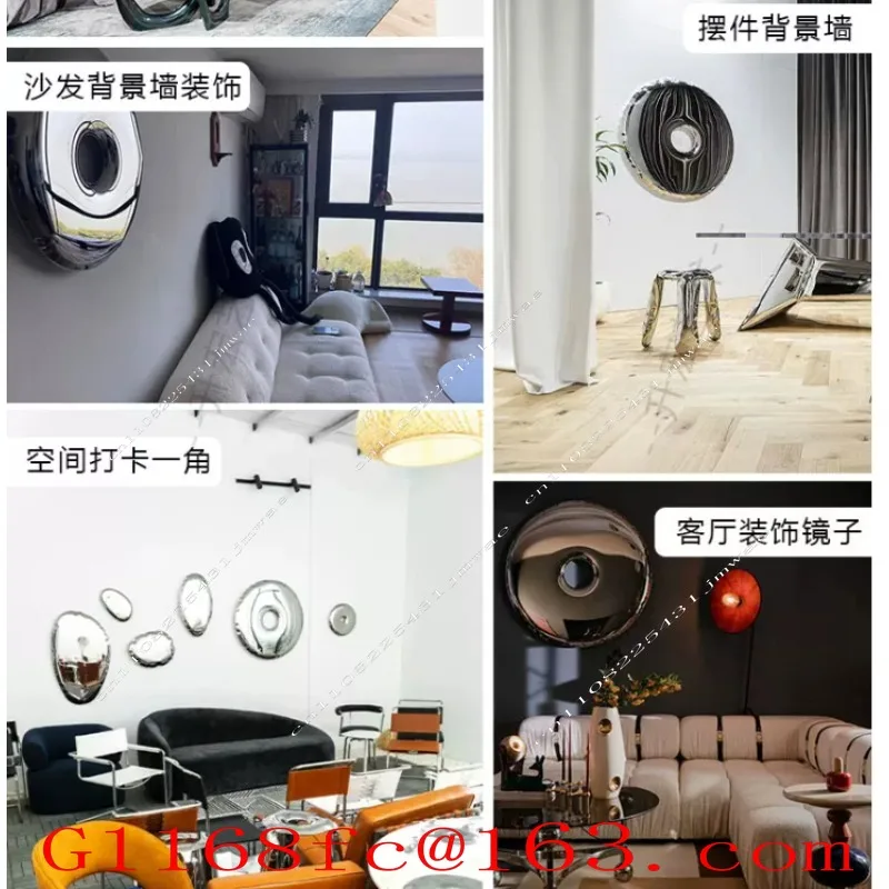 Stainless Steel Donut Wall Hanging Hotel Model Room Wall Decoration Living Room Villa Background Wall Pendant