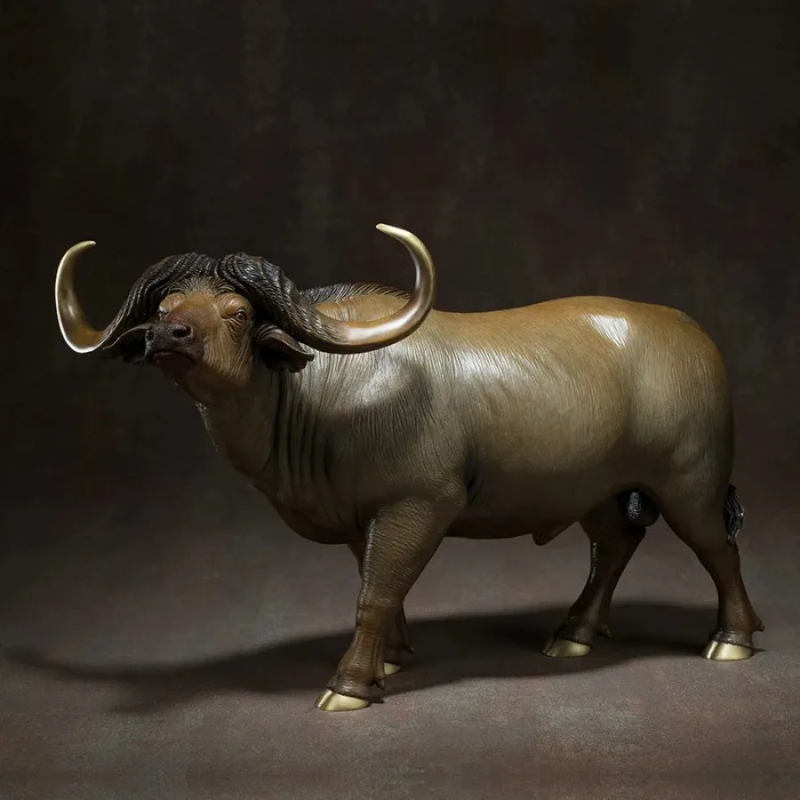 Large Copper Water Buffalo Art Collection Home Office Decor Bronze Statue African Buffalo Copper Sculpture