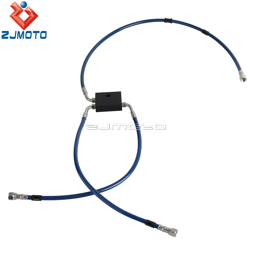 خطوط الفرامل الموسعة للدراجات النارية 180 ° 12 مللي متر 10 مللي متر بانجو العلوي السفلي خرطوم الفرامل أنبوب ل هارلي دينا منخفضة رايدر S FXDL FXDLS 2014-17 #3