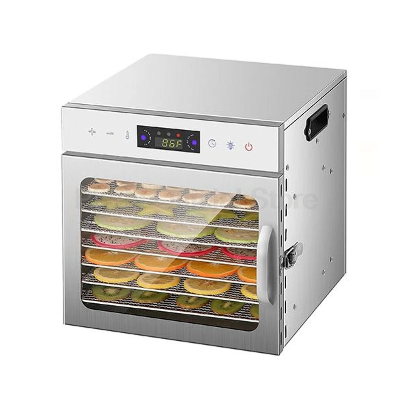 6/8 Layers Stainless Steel Food Dehydrator Digital Temperature Control Fruits Vegetables Air Drying Snacks Meat Dryer Machine