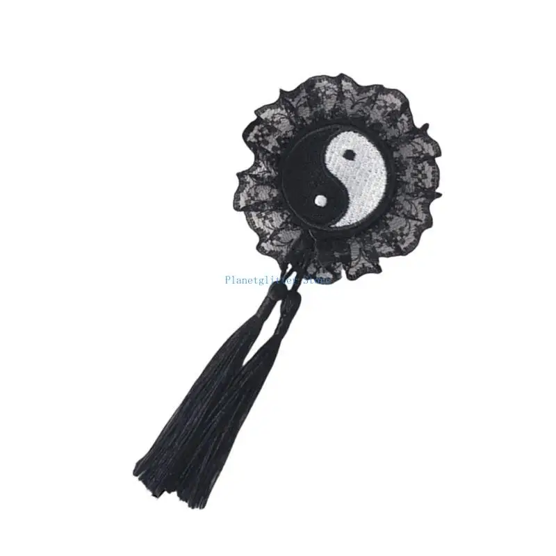 

652B Taichi Bagua Hair Clip Antique Chinese Theme Fringed Hair Pin for Hairstyle
