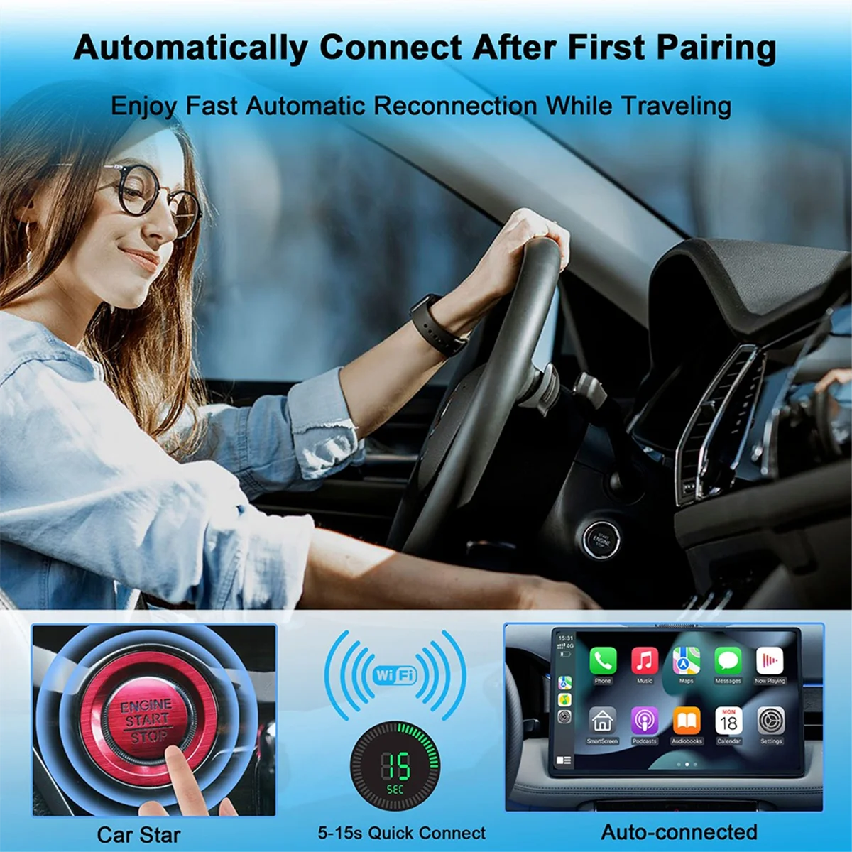 

2-в-1 Carplay Android Auto адаптер беспроводной адаптер Carplay Dongle Plug and Play для Volkswagen Toyota Peugeot Volvo