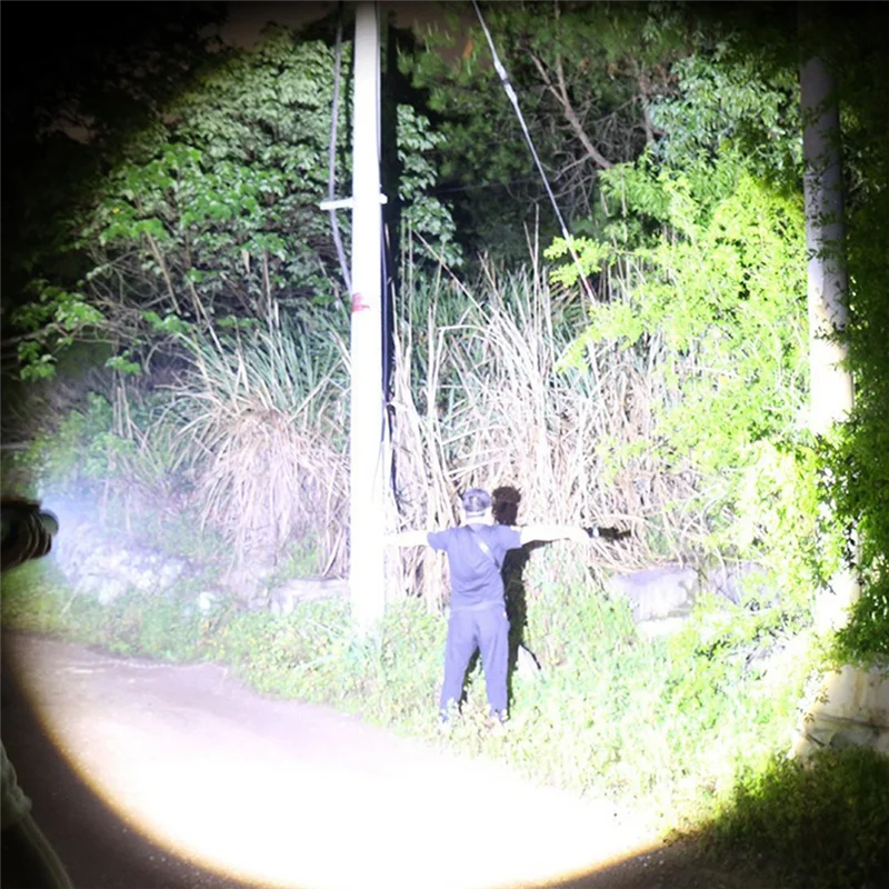 B84B-Long Range Flashlight Super Bright LED Spotlight High Power With Battery Indicator