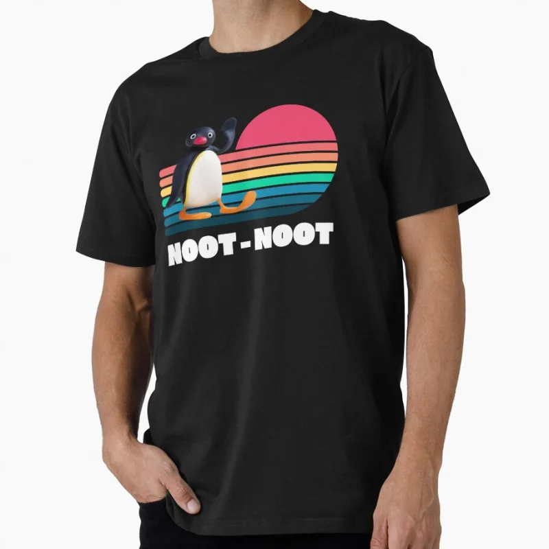 

Noot Noot Pingu meme Gift t shirt for man 1221 Cute penguin Graphic clothes All size tops S-6XL Funny cartoon Tee