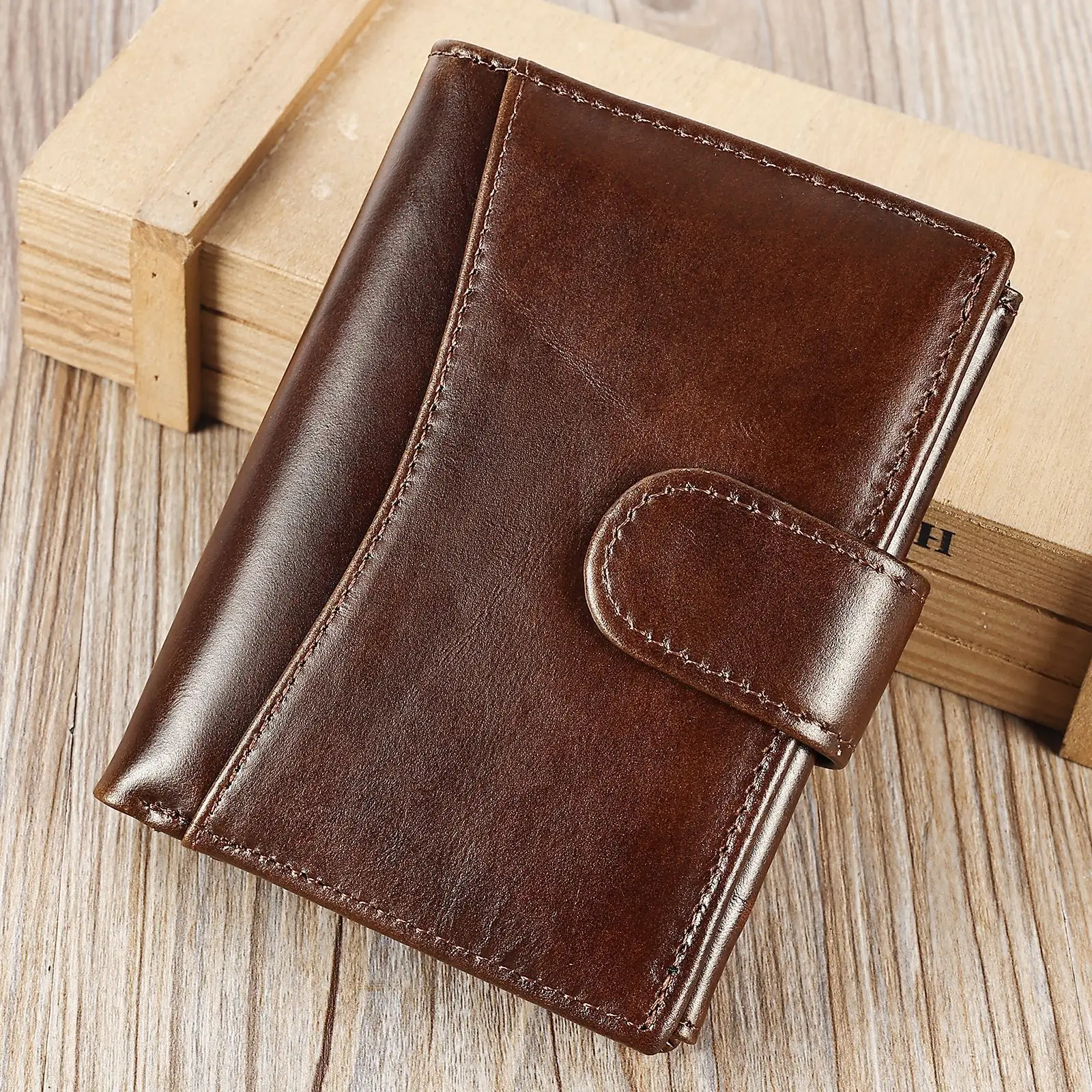 

Cowhide Leather Clutch Wallet for Men Genuine Leather Wallets Coin Purse Clutch Hasp Open Top Quality Retro Wallet