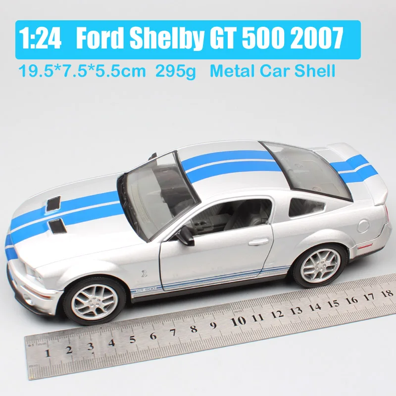 Road Signature 1/24 Scale 2007 Ford Mustang Shelby Cobra GT500 Racing Car Model Muscle Diecasts & Toy Vehicles Metal Miniatures