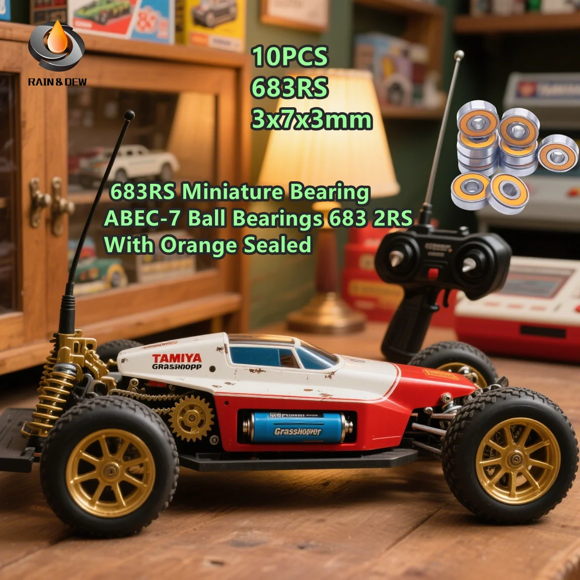 

10 шт. 683RS миниатюрный подшипник ABEC-7 3x7x3 мм 683-2RS шарикоподшипники 618/3 RS 683 2RS с оранжевым уплотнением