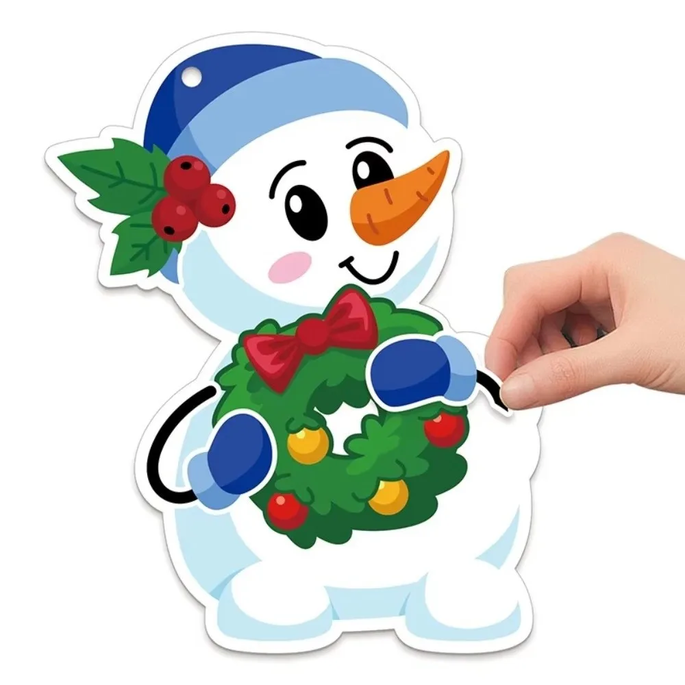 

New Cartoon Christmas Card Stickers Christmas Crafts Gift Tags Christmas Hanging Pendant DIY Party Favors Xmas Ornaments