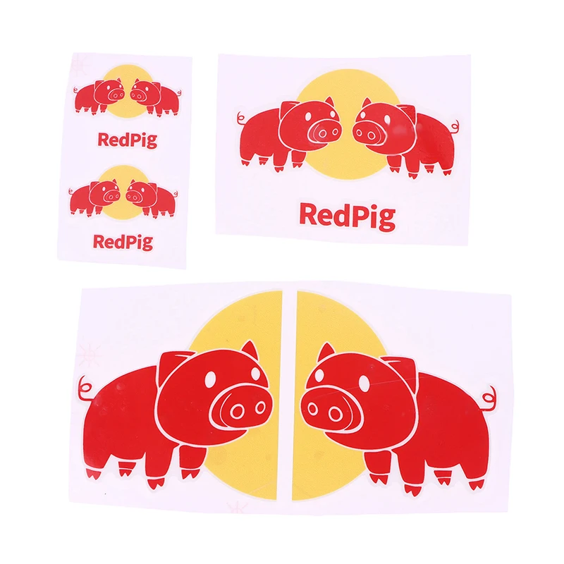 AliExpress NONE [LA]Hot Bike Head Tube Funny Stickers Red Pig Decorative Decals For Bike Handlebar Helmet Top Tube Decals Cycling Team Sticker
