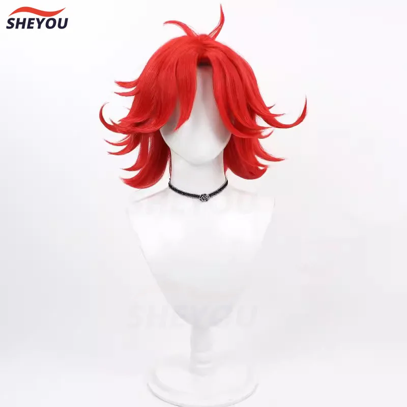 Hotel Niffty Cosplay Niffty Rode Pruik Vrouwen Mannen Halloween Cosplay Pruik Niffty