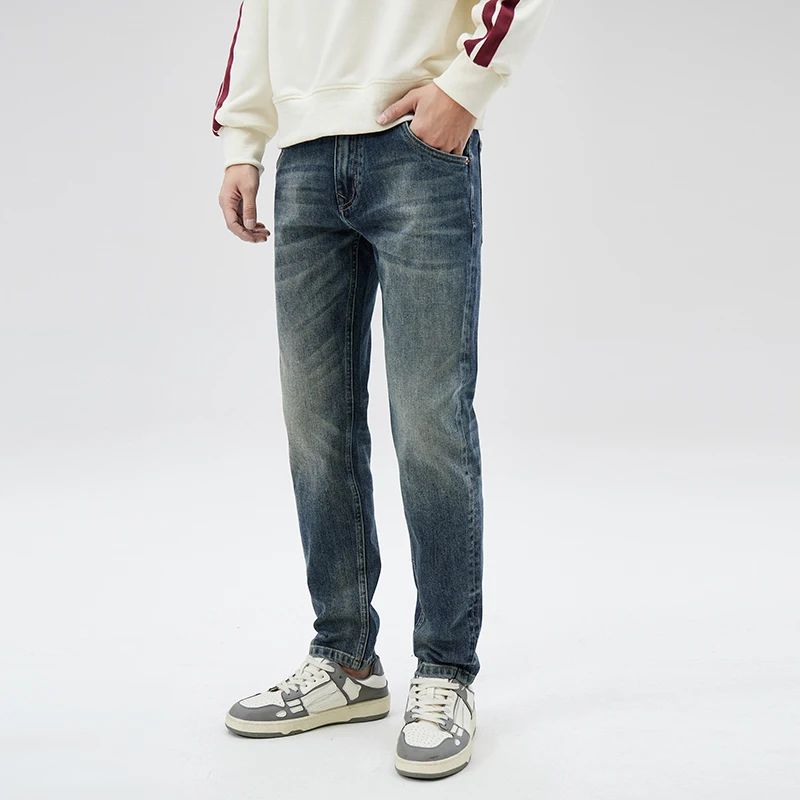 

trend four seasons of high-end washed blue embroidered micro-elastic classic fashion jeans