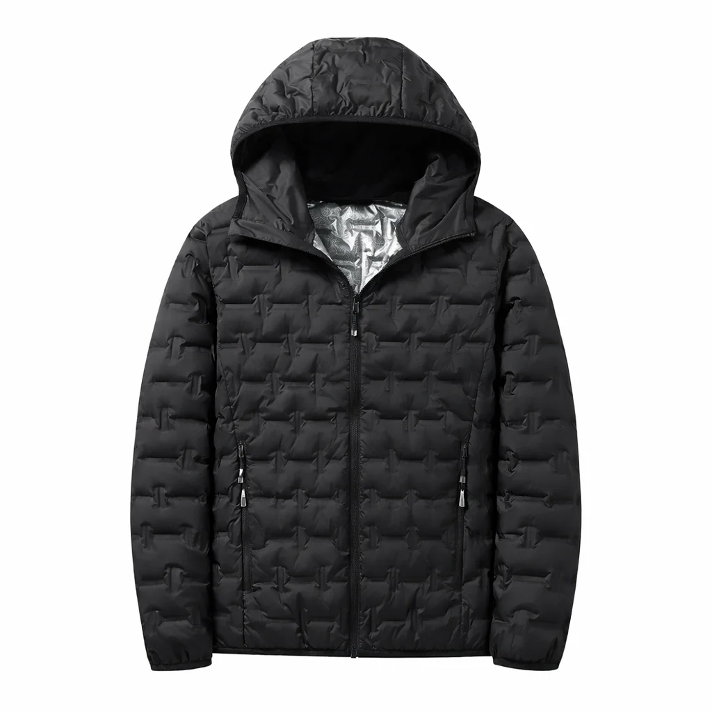 

Мужская зимняя куртка из графенового пуха, однотонная, легкая, короткая, повседневная, для активного отдыха, пуховик